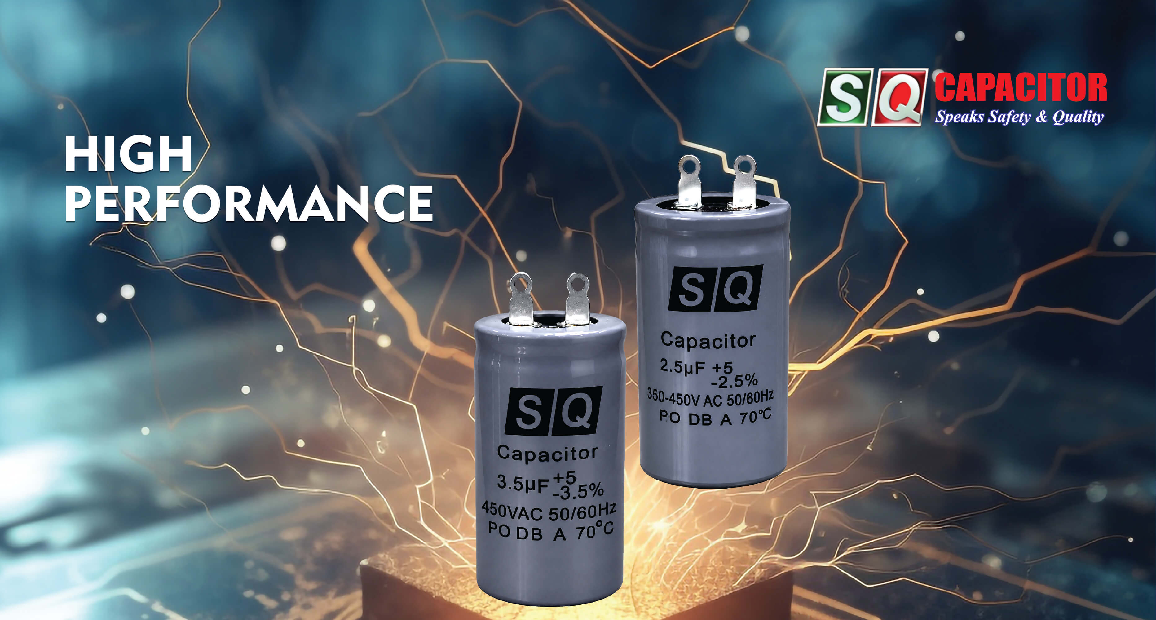 SQ Capacitor Highlights High-Performance Motor & Fan Capacitors